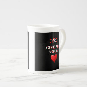 Give me your heart pirate clown bone china mug