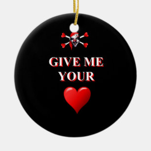 Give me your heart pirate clown ceramic tree decoration