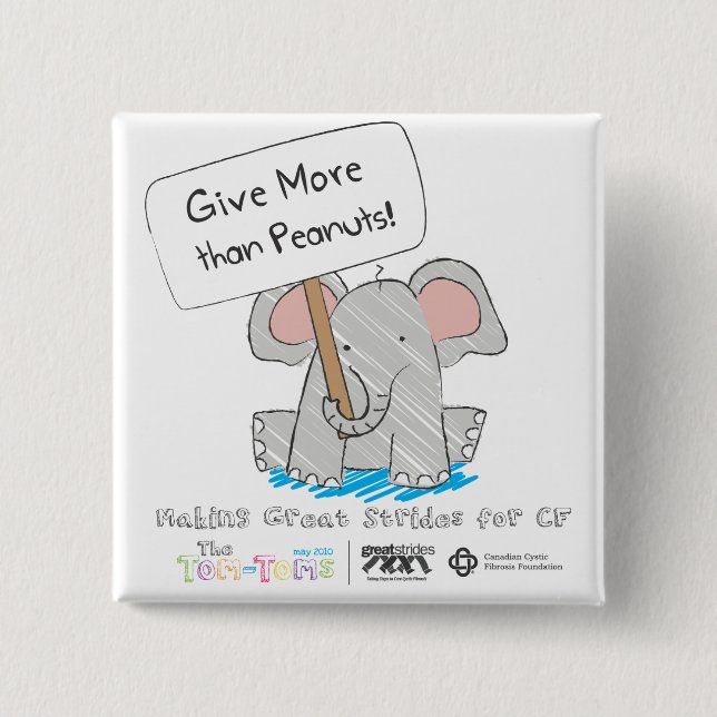 Give More than Peanuts! 15 Cm Square Badge (Front)