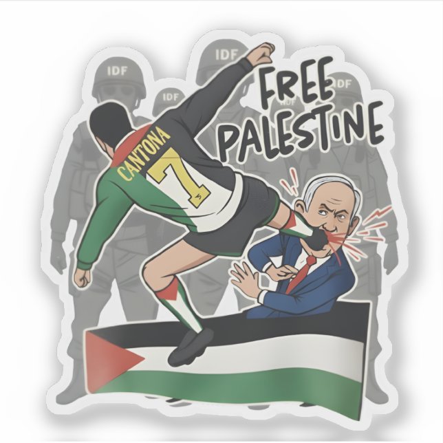 Give Netanyahu The Boot Free Palestine caricature  (Front)