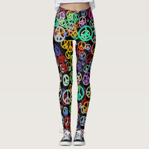 Give Peace A Chance Colourful Peace symbol Pattern Leggings