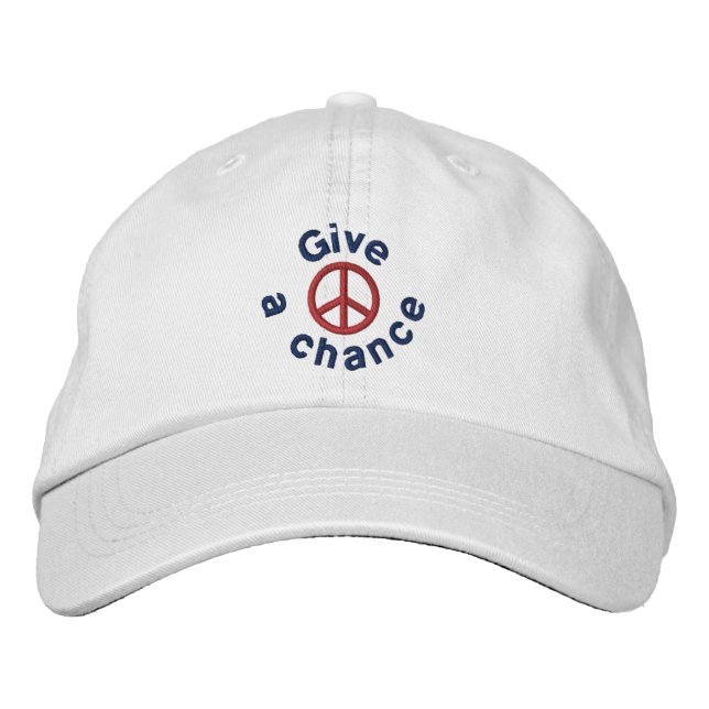 Give Peace A Chance Embroidered Hat (Front)