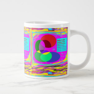 Give peace a chance red and rainbow colours       large coffee mug