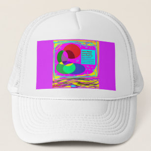 Give peace a chance red and rainbow colours trucker hat