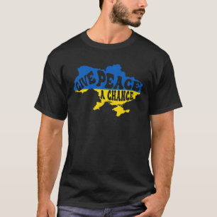 Give Peace A Chance With Ukraine Flag Map To Show T-Shirt