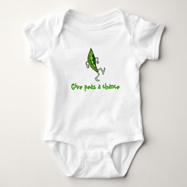 Give peas a chance baby bodysuit (Front)