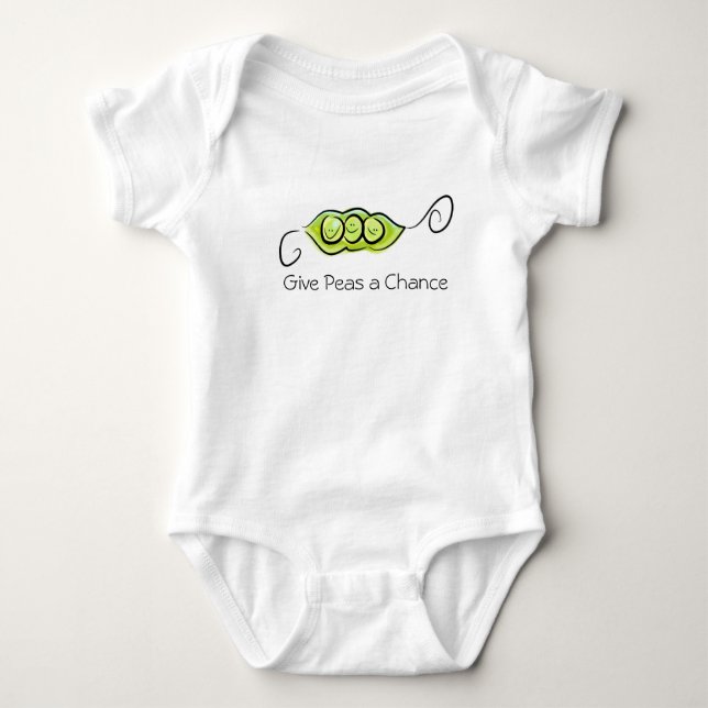 Give Peas a Chance Baby Bodysuit (Front)