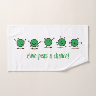 Give peas a chance bath towel set