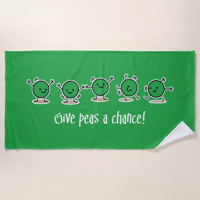 Give peas a chance beach towel (Front)