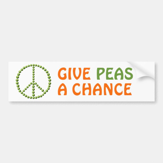 Give Peas a Chance Bumper Sticker (Front)