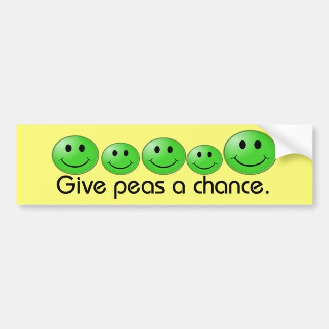 give peas a chance bumper sticker (Front)