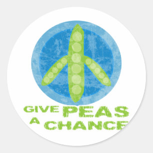 Give Peas a Chance Classic Round Sticker