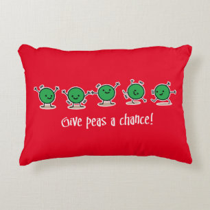 Give peas a chance decorative cushion
