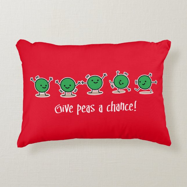 Give peas a chance decorative cushion (Front)
