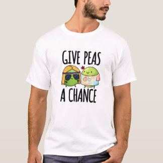 Give Peas A Chance Funny Hippie Peas Pun  T-Shirt