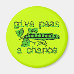 Give Peas A Chance Funny Peace Magnet Humour