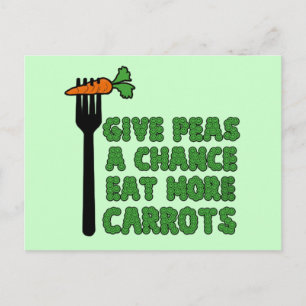 Give peas a chance postcard