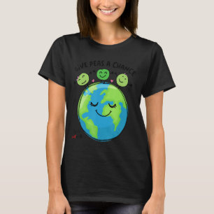 Give Peas A Chance Vegetarian World Peas Wfpb Clot T-Shirt