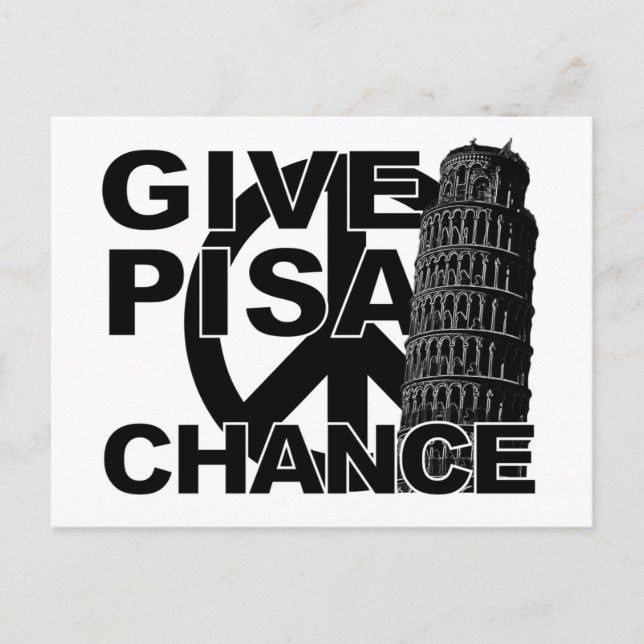 Give Pisa Chance custom postcard (Front)