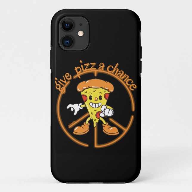 GIVE PIZZA A CHANCE funny pizza pun gift idea      Case-Mate iPhone Case (Back)