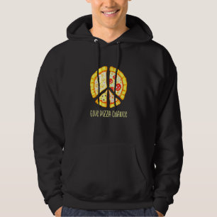Give Pizza Chance Pizza Pun With Peace Sign Hipp Hoodie