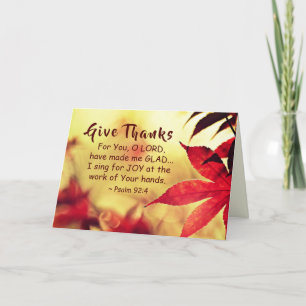 Give, Psalm 9:4 Bible Verse Card