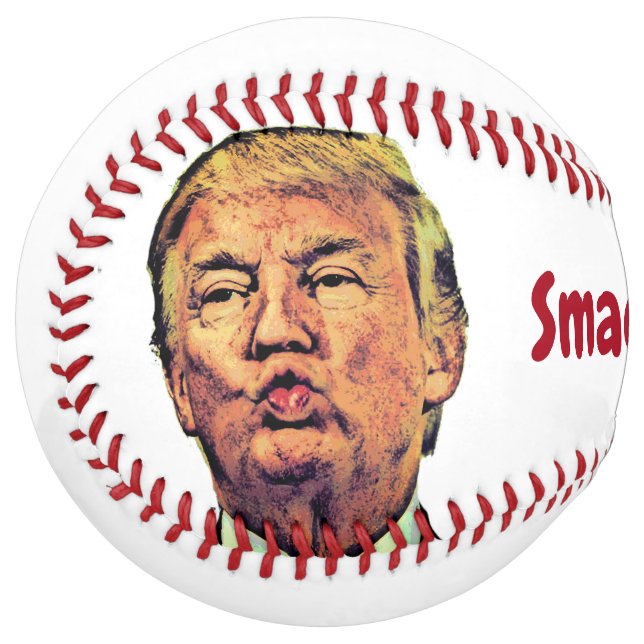 Give Puckered Trump a Smack Softball (Front Left)