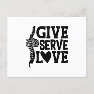 Give Serve Love Chiropractic Spine Chiropractor Postcard