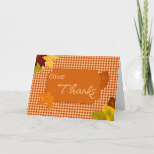 Give Thanks Autumn Holiday Card