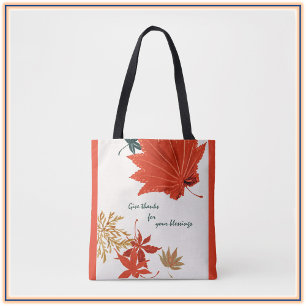 Give Thanks Autumn Leaves Tote Bag