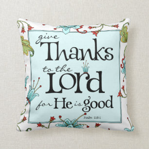 Give Thanks - Bella Flora Throw Pillow