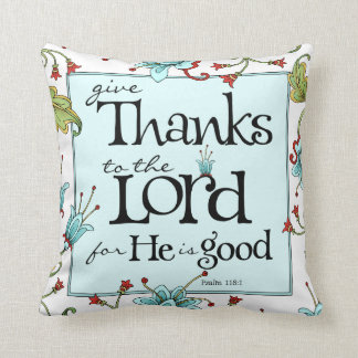 Give Thanks - Bella Flora Throw Pillow