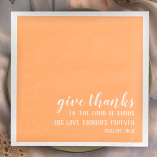 Give Thanks Bible Scripture Christian Thanksgiving Napkin