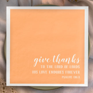 Give Thanks Bible Scripture Christian Thanksgiving Napkin