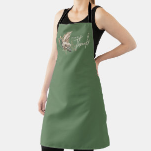 Give Thanks Boho Fall Floral Thanksgiving Apron