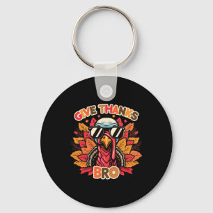 Give Thanks Bro Cute Turkey Toddler Thankful Thank Key Ring