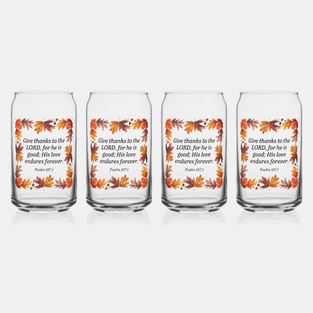 Give Thanks Can Glass (Front)