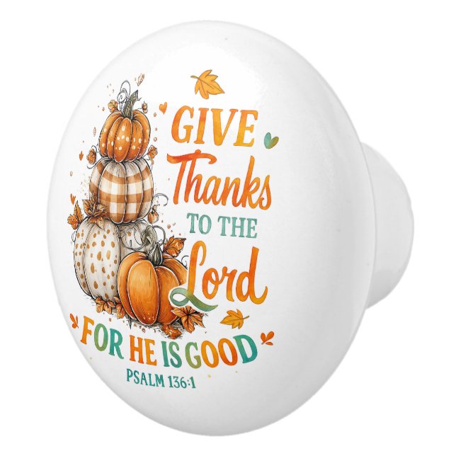 Give thanks ceramic knob (Right)