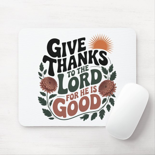 Give Thanks - Christian Mouse Pad (With Mouse)