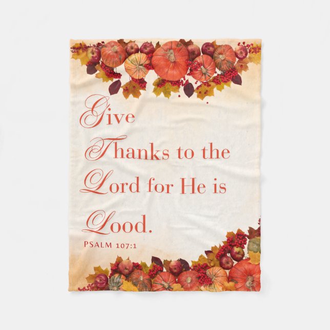 Give Thanks Collection Fleece Blanket (Front)
