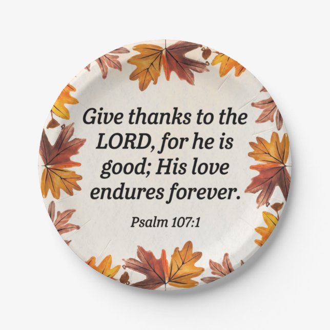  Give Thanks Collection Paper Plate (Front)