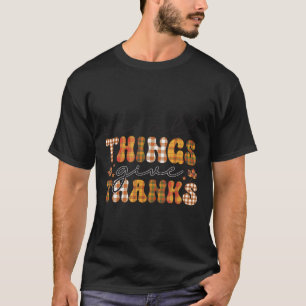Give Thanks Fall Plaid Thanksgiving Theme  T-Shirt