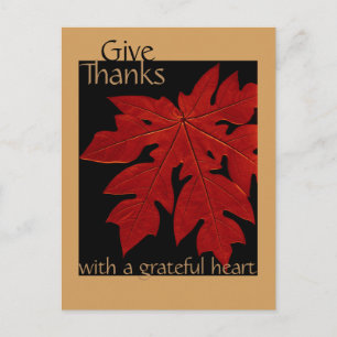 Give Thanks Fall Thanksgiving Prayer Custom Holiday Postcard