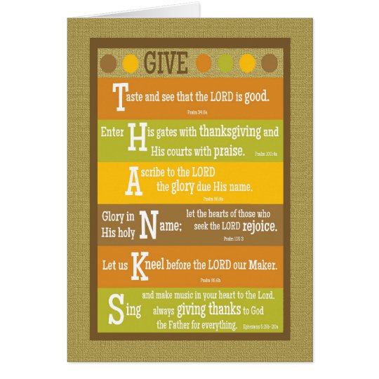 GIVE THANKS Folded Scripture Thanksgiving Card