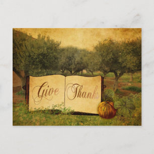 Give Thanks for Thanksgiving Holiday Postcard