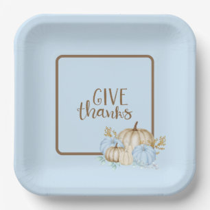 Give thanks happy thanks giving Paper Plate