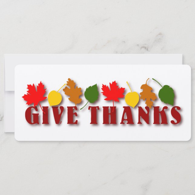 Give Thanks Harvest Leaves Card (Front)