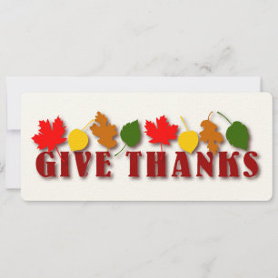 Give Thanks Harvest Leaves Card