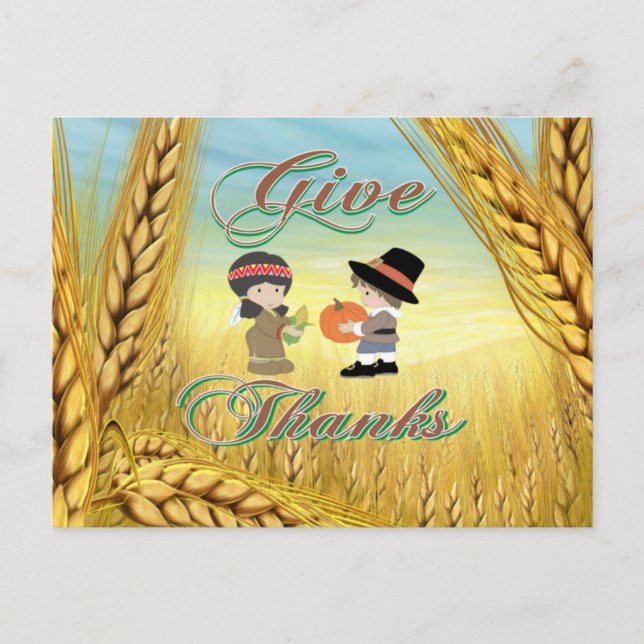 Give Thanks Holiday Postcard (Front)