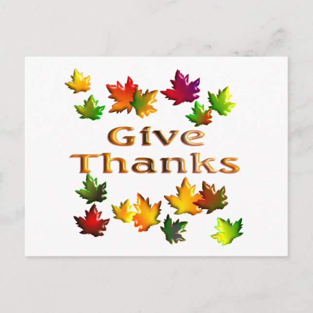 Give Thanks Holiday Postcard (Front)